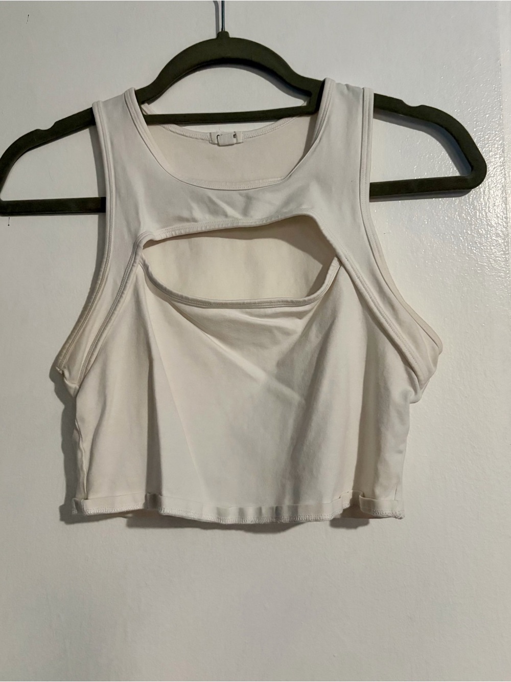 Garage Cream Cutout Crop Tank